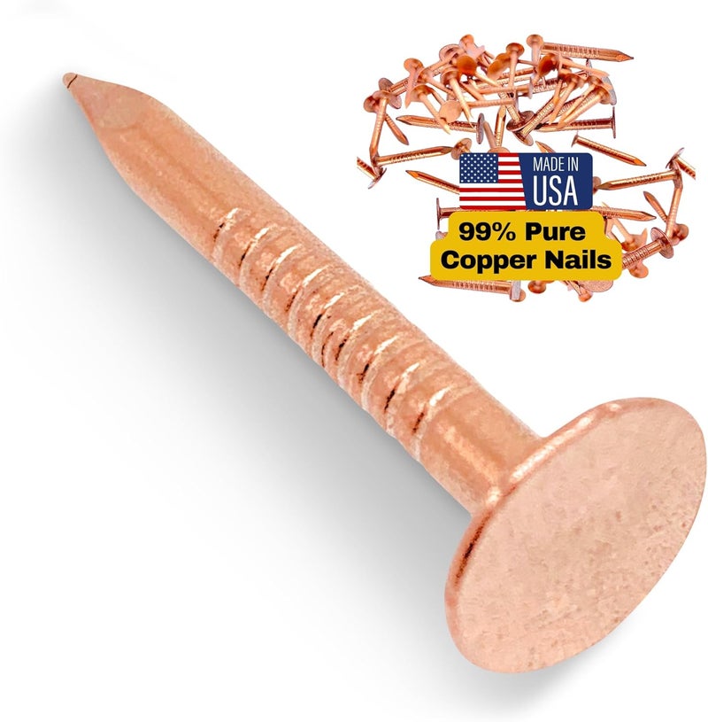 Dubbs Hardware 1 Inch Copper Nails Roofing Finish 100 Nails - Solid Pure Copper Slate Spikes Flashing Furniture Boat - Package Includes 100 pieces of The Highest Quality Nails by - Image 4